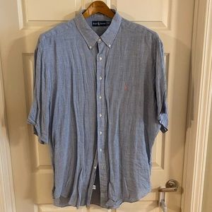 3XLT - POLO RALPH LAUREN - Linen -Blue Check -TALL - Camp - XXXLT